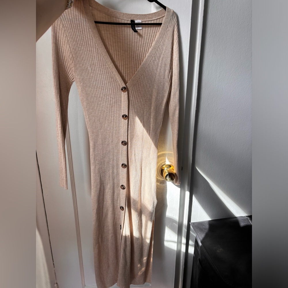 Cream Button Up Dress